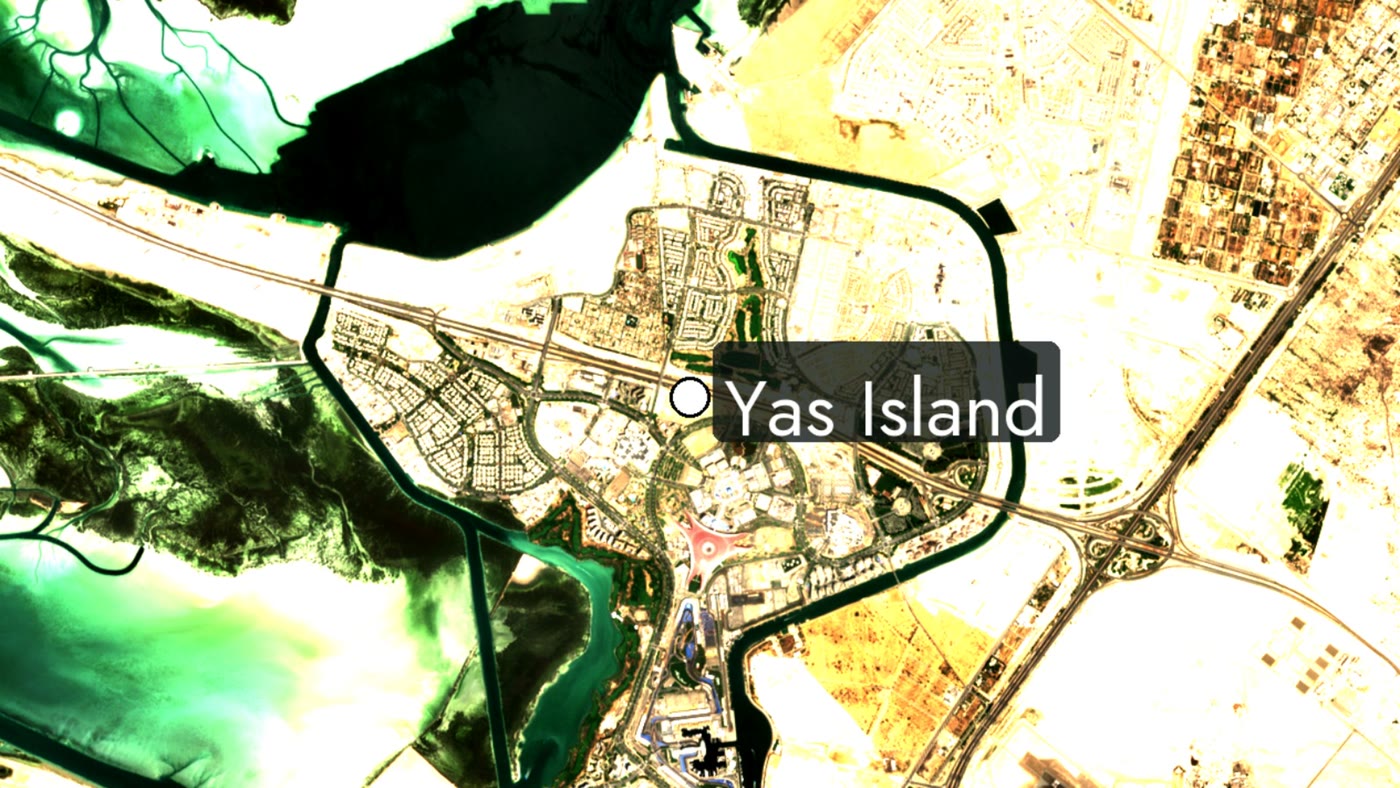 A market film: satellite view of the neighbourhood with labels
